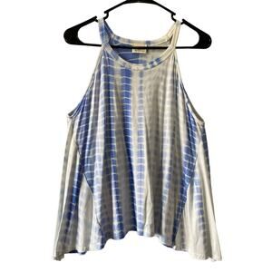 Caution to the Wind Tie Dye Blue and White Top Size Large